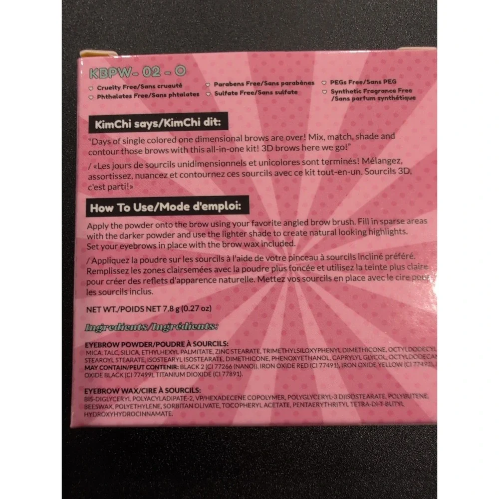 Kim Chi Kimbrowly KBPW-02-0 (Light/Medium) Eyebrow Powder 7.8g/0.27oz